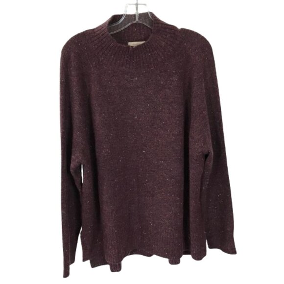 NWT Womens Size XL Ann Taylor LOFT Factory Purple Marl Mock Neck Knit Sweater - Picture 1 of 3